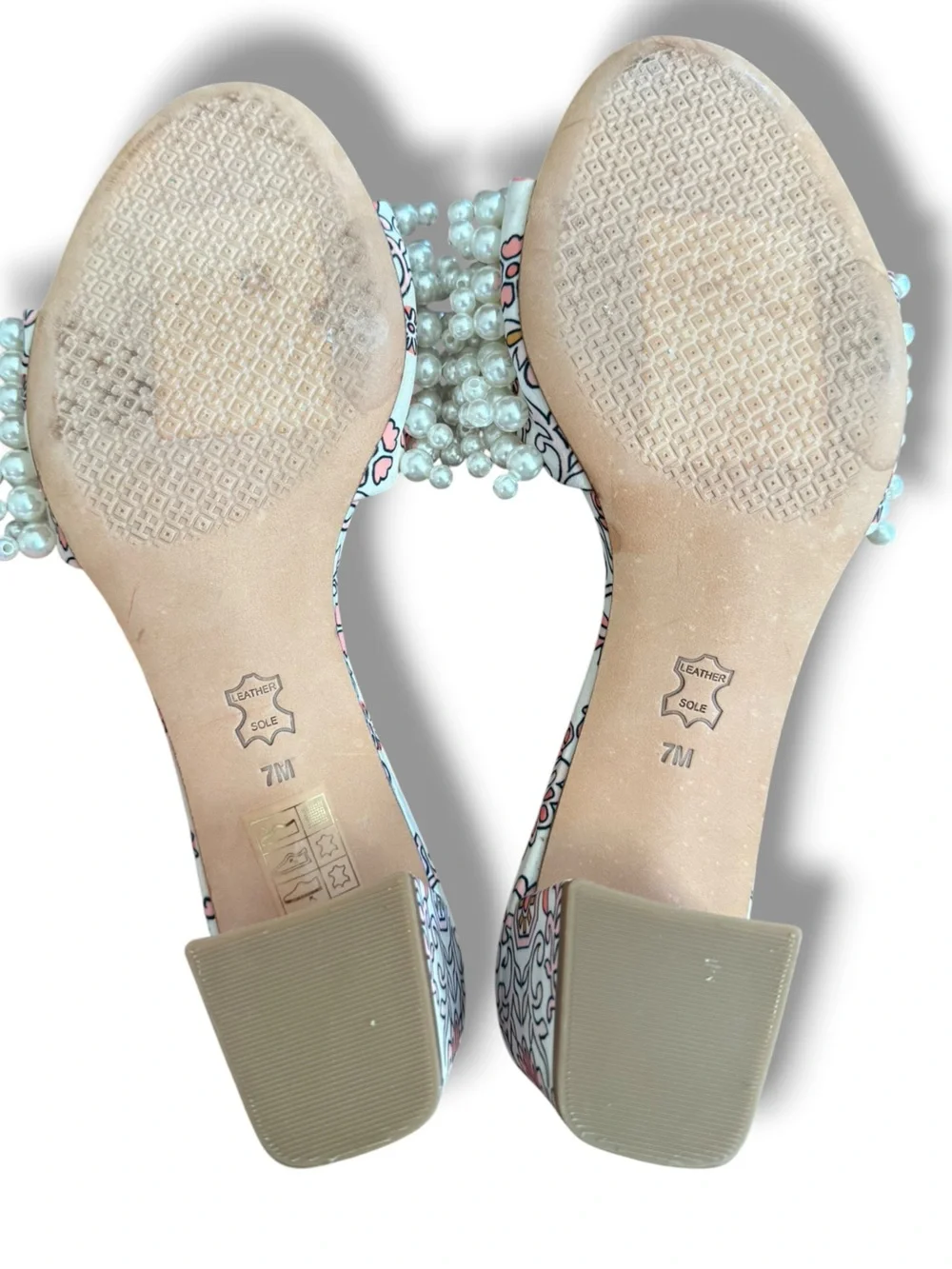 Tory Burch Tatiana‎ Pearly Quilted Block Heel Slides Size 7